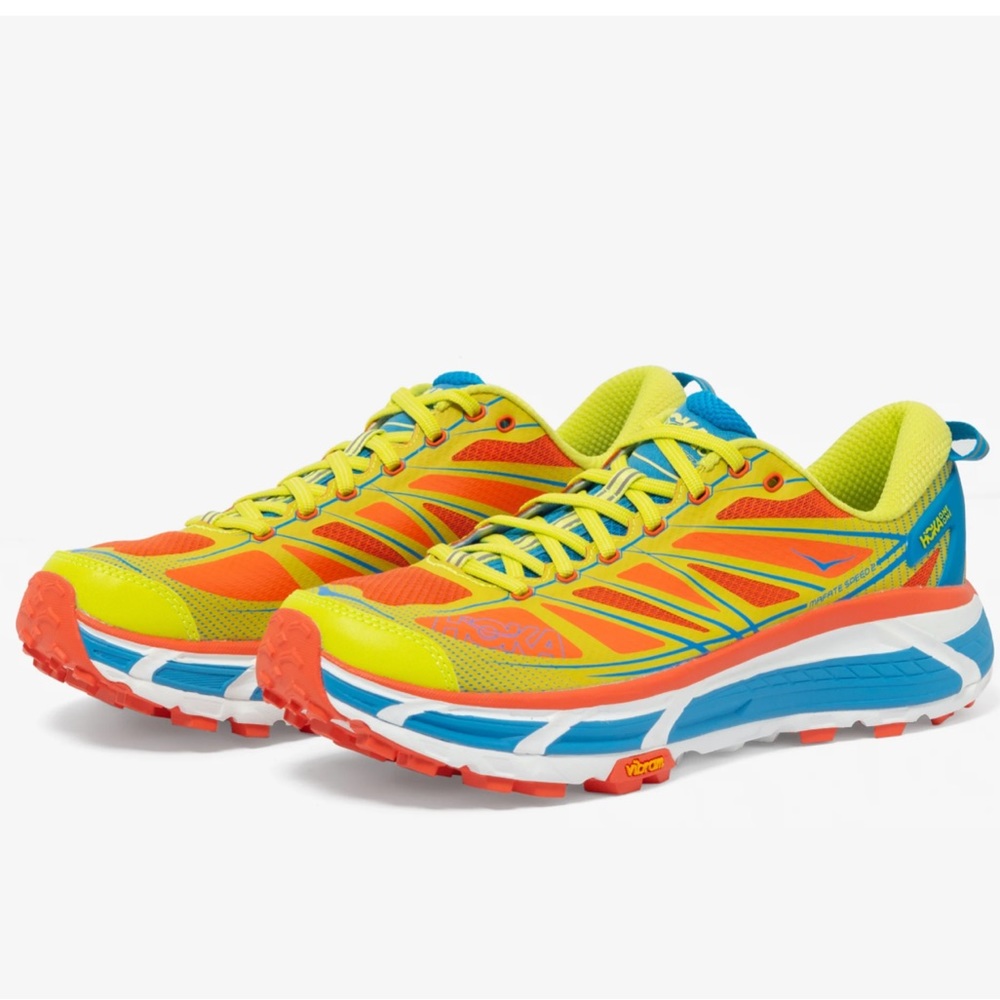 NWT Hoka Mafate Speed 2 Running Shoes Unisex Trail in Flame / Evening Primrose - Picture 6 of 16